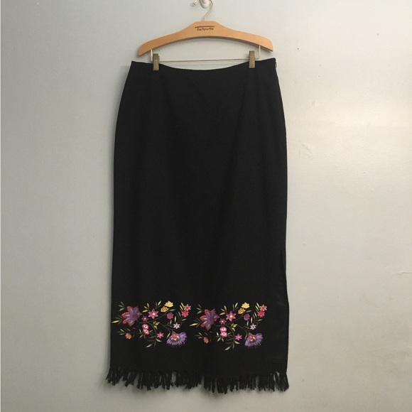 Paradox Black and Purple Maxi Skirt - Picture 3 of 12
